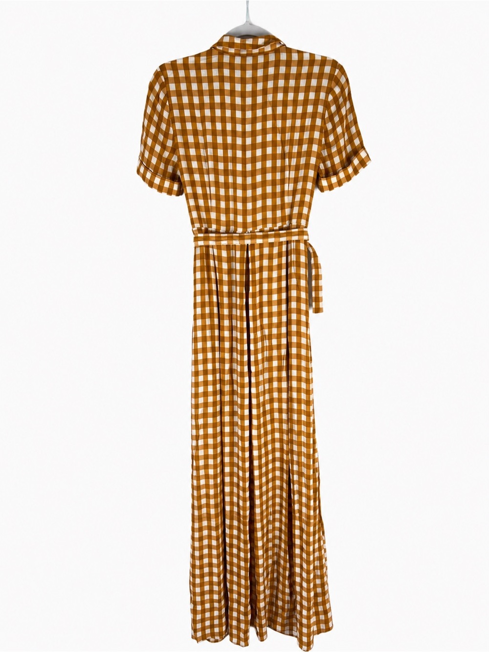 Uterqüe Mustard Gingham Maxi Dress - Picture 3 of 16